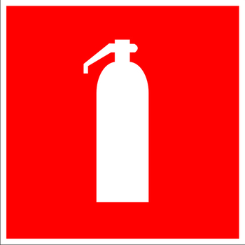F04 огнетушитель (пленка, 100х100 мм) - Знаки безопасности - Знаки пожарной безопасности - магазин "Охрана труда и Техника безопасности"